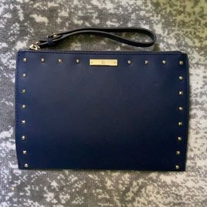 Navy envelope wristlet